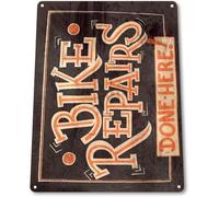 Retro Metal Tin Sign Tin Sign Bike Repairs Trail Wall Art Decor Garage Shop Bicycle 8x12 inch
