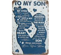 Retro Metal Tin Sign to My Son I Will Always Carry You in My Heart You Have Given Me You are My Son Always and Forever Love Your Mom Decoration Bar,Restaurant,Cafe,Living Room,Bedroom 8x12 Inch