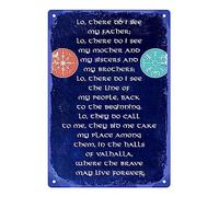 Retro Metal Tin Sign Unusual Metal Tin Sign Viking Prayer, Thirteenth Warrior, Lo There Do I See My Father Sign for Outdoor & Indoor Wall Poster Home Bar Shop Coffee Vintage Sign 8x12 Inch