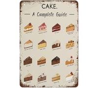 Retro Metal Tin Sign Vintage Signs Cake A Complete Guide Poster Modern Kitchen Art Vintage Wall Decor Retro Art Tin Sign Funny Decorations 8x12 Inch
