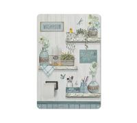 Retro Metal Tin Sign Vintage Teal Bathroom Decor Aluminum Signs Farmhouse Flower And Butterfly Bathroom Poster Mason Jar Floral Picture Print Decor For Bathroom Bedroom Artwork 5.5X8 Inch