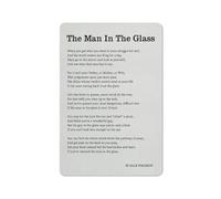 Retro Metal Tin Sign Vintage The Man In The Glass Aluminum Signs, Inspirational Poetry Minimalist Style Poem Print Poster Painting Decoration For Home Office 5.5X8 Inch