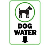 Retro Metal Tin Sign Wall Decor Dog Water Drinking Bowl Location Notice Pet Dogs Welfare Show Event Metal Sign Warning Saftey Sign Pre-drilled Holes for Easy Mounting Vintage Signs 16x12 Inch