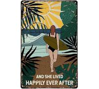 Retro Metal Tin Sign Wall Decor Some Girls are Just Born with Beach in Their Souls Tin Sign Wall Poster Plaque for Home Kitchen Bar Coffee Shop Metal Plaque 8x12 Inch