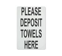 Retro Metal Tin Sign Warm Tips, Wall Decor Please Deposit Towels Here Informational Alert Caution Poster Art for Home Living Room Garden Garage Office Cafe Bar Pub Sign Porch Decorations 8"x12"