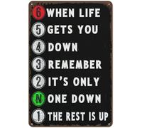 Retro Metal Tin Sign When Life Gets You Down Remember Its Only One Down The Rest is Up Metal Tin Sign Poster for Home Office Man Cave Wall Decor Plaque Sign,Gift For Easter 12x8 inch