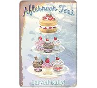 Retro Metal Tin Signs Afternoon Teas. Caketand. Food,ponge Cake, Cupcake Decor Home DecorePlaqueigns Sign For Home Cave Garage bar Poster Club Wall Decoration Signs 8x12 Inch
