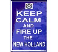 Retro Metal Tin Signs Keep Calm & Fire Up The Holland Tractor Baler Loaderift Sign For Home Cave Garage bar Poster Club Wall Decoration Signs 8x12 Inch