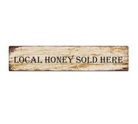 Retro Metal Tin Signs Local Honey Sold Here Vintage Iron Sign for Commercial Home Cafes Homes Bars Funny Door Art Wall Decor 4x16 Inch