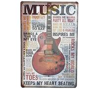 Retro Metal Tin Signs + Music MakeMe - Look Home, Pub,arage, Restaurant, Deco, Decor,eSize Sign For Home Cave Garage bar Poster Club Wall Decoration Signs 8x12 Inch