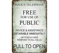 Retro Metal Tin Signs Style Police Phone Box Tardis Dr Who Retro Road Signs Country Retro Metal Wall Man Cave 8x6 inches Metal Signs Decorative Signs
