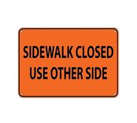 Retro Metal Wall Decor Sidewalk Closed Use Other Side Traffic Aluminum Road Sign Vintage Signs Plates Printed 8"x12"