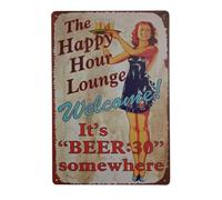 RETRO METAL WALL SIGN TIN BEER MAN CAVE PIN UP CHEERS MENS GIFT PLAQUE VINTAGE BAR KITCHEN PUB LOUNGE HAPPY HOUR