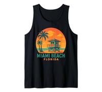 Retro Miami Beach Lifeguard Shirt State Sunset Florida Tank Top