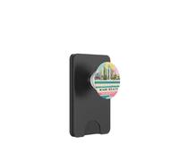 Retro Miami Beach Vibes with Palms and Art Deco Beneath Sun PopSockets PopWallet for MagSafe
