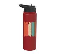 Retro Miami Florida Cityscape Downtown Skyline Distressed Stainless Steel Insulated Water Bottle
