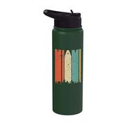 Retro Miami Florida Cityscape Downtown Skyline Distressed Stainless Steel Insulated Water Bottle