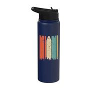 Retro Miami Florida Cityscape Downtown Skyline Distressed Stainless Steel Insulated Water Bottle
