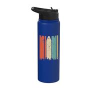 Retro Miami Florida Cityscape Downtown Skyline Distressed Stainless Steel Insulated Water Bottle
