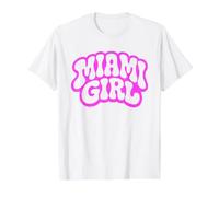 Retro Miami Girl Cute Proud Home City Value Graphic T-Shirt, Men, White, S