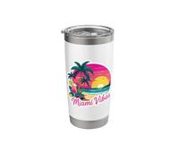 Retro Miami Vibes Vintage Sunset Beach Summer Sunny Souvenir Stainless Steel Insulated Tumbler