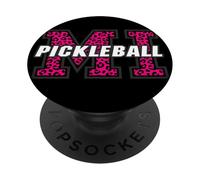 Retro Michigan Pickleball Vintage Pink Animal Style Art PopSockets Adhesive PopGrip