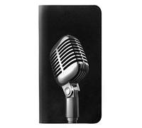 Retro Microphone Jazz Music PU Leather Flip Case Cover For LG K10 (2018), LG K30, LG K11