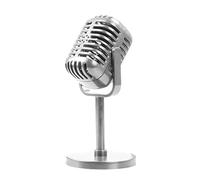 Retro Microphone - Prop - Fake Vintage Microphone, Stand Model | Party Role Play Accessory, Toy with Antique Style, Stage Decoration, Table Centre for Performances, Photo Shoots