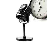Retro Microphone Prop for Studio - 6.5 Inch Classic Microphone Model, Desktop Stand Display Toy | Vintage Microphone Ornament for Bar Counter, Wedding Party, Halloween, Performance R