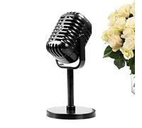 Retro Microphone Prop - Vintage Fake Microphone with Stand | Antique Toy Mic for Cosplay, Stage Performance & Party Decoration - Nostalgic Fake Mic for Photo Booth, Karaoke & Themed Events in Australi