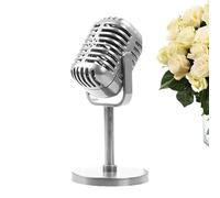 Retro Microphone Prop - Vintage Style prop, Display ŔEPLICA, Classic modern design,Standalone ċ Ornament | Creative Decoration Accessory for Role Playing Costume Setup Game Night Stage Scene