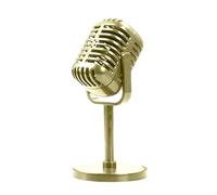 Retro Microphone Toy - Fake Microphone Prop, Classic Vintage Model, Sturdy Stand Included | Decorative Antique Microphones for Party, Role Play, Stage, Table Decor