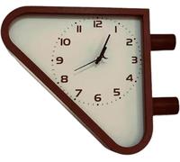 Retro Mid Century Double Sided Station Clock, Vintage Industrial Wall Clock, Triangle Shape Dual-Sided Hanging Clock for Outdoor Decorative Art Antique Decor Living Room Office Hallway (Brown)