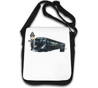 Retro Midnight Transit Train at Night Shoulder Bag White