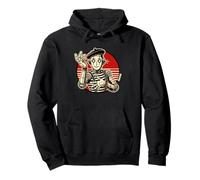 Retro Mime Robot With Hand Gesture Design Pullover Hoodie