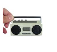 Retro Mini Boombox- Fun Vintage Tape Recorder Design with Swivel Handle -Usb Charging Novelty Speaker for Kids Toy & Desk Decor