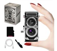 Retro Mini Camera, 1080p FHD Video, HD Autofocus, Portable SLR Retro SLR Vintage Mini Digital Camera, 12MP Vintage with, FHD Vlogging for Kids, Teens & Adults with(16G Card)
