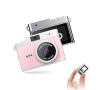 Retro Mini Camera Keyring, 8MP Digital Camera Image Stabilization, 0.96 Inch HD LCD, USB, 32 GB Free, Gift (Retro, Pink)