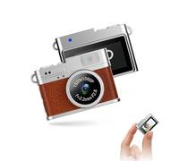 Retro Mini Camera Keyring, 8MP Digital Camera Image Stabilization, 0.96 Inch HD LCD, USB, 32 GB Free, Gift (Retro, Brown)