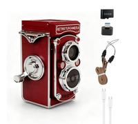 Retro Mini Digital Camera, 1080P FHD Video 48MP Retro Digital Twin-Lens Camera, 1.54" Portable Mini Camera with Black & White Filter 32GB Card for Beginners Teens Boys Girls (Red)