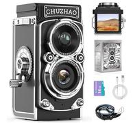 Retro Mini Digital Camera, Portable Camera with 16GB Card, 1080P FHD Video 12MP Auto Focus Retro Camera, USB Compact Vintage Digital Camera for Beginners, Teenagers, Children, Adults