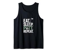 Retro Mini Golf Eat Sleep Putt Repeat Tank Top