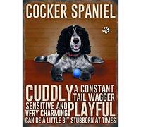 Retro Mini Metal Cocker Spaniel Dog Saying Sign Hanging Decoration 6.5x9cm