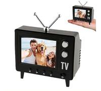 Retro Mini Work TV Toy,1:12 Scale Tiny Fake TV Model with 480 Minutes Display,8GB Memory Tiny Television Supports USB Playback and Headphone,Perfect for DIY Scenes and Collectible Gift