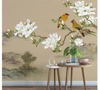 Retro Minimalist Branches Flowers Little Birds 3D Wallpaper Easy Install Feature Office Living Room Sofa Bedroom TV Background Wall Decoration-150cm×105cm
