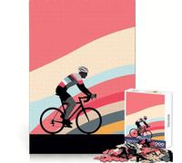 Retro Minimalist Cyclist Jigsaw 1000 Pieces for Teenagers Strengthen Memory Relaxing Fun Smooth Edge Santa Wish List (50x75cm)