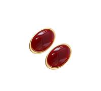 Retro Minimalist Oval Resin Earrings Comfortable Sterlings Silver Posts Geometric Statement Jewelry Resin Oval Earrings