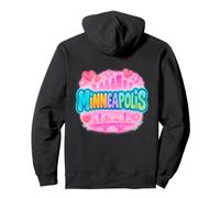 Retro Minneapolis Bridge and Skyline Pride Art Pullover Hoodie