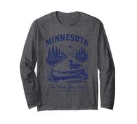 Retro Minnesota State Shirt Est 1858 Twin Cities Lakes Long Sleeve T-Shirt