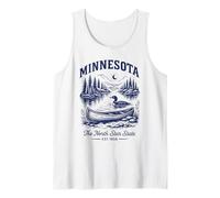 Retro Minnesota State Shirt Est 1858 Twin Cities Lakes Tank Top